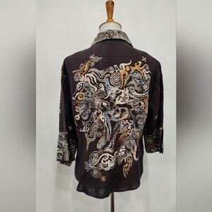 VINTAGE TEXTURED SILK BLOUSE